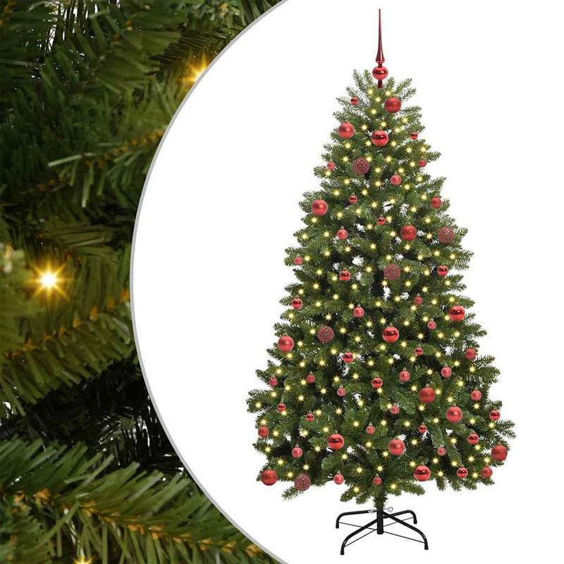 Load image into Gallery viewer, Vidaxl kunstkerstboom met 300 led groen 180 cm pvc en metaal
