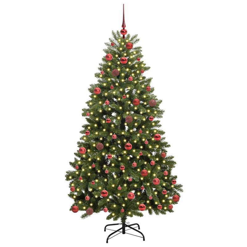 Load image into Gallery viewer, Vidaxl kunstkerstboom met 300 led groen 180 cm pvc en metaal
