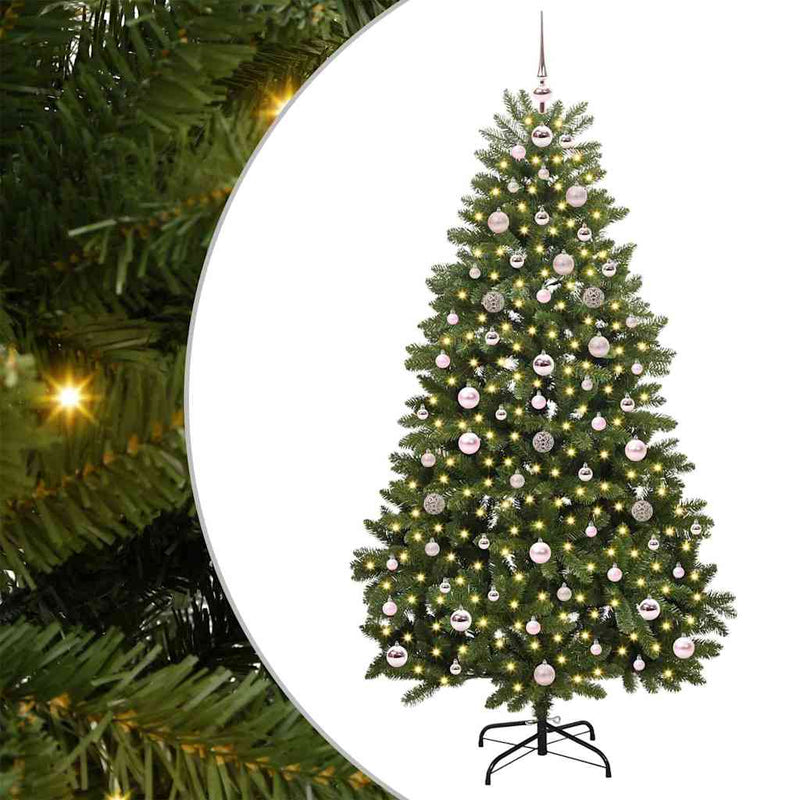 Load image into Gallery viewer, Vidaxl kunstkerstboom met 300 led groen 180 cm pvc en metaal
