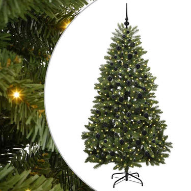 Vidaxl kunstkerstboom met 300 led groen 210 cm pvc en metaal