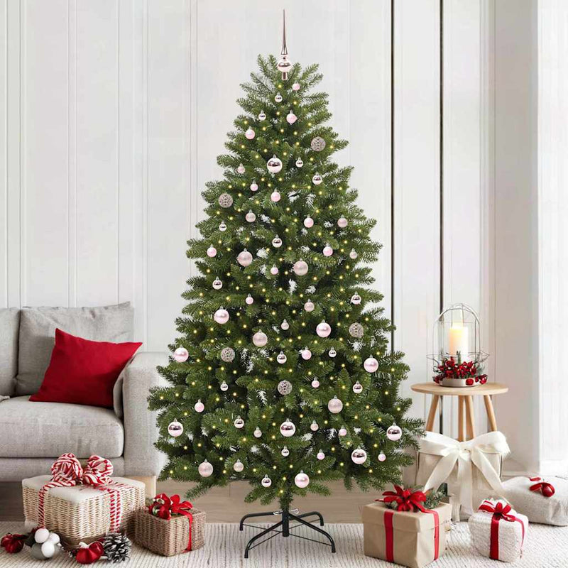 Load image into Gallery viewer, Vidaxl kunstkerstboom met 300 led groen 210 cm pvc en metaal
