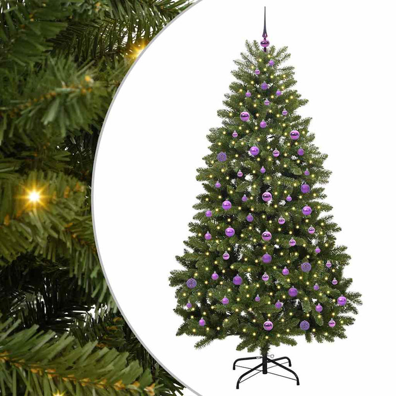 Load image into Gallery viewer, Vidaxl kunstkerstboom met 300 led groen 210 cm pvc en metaal
