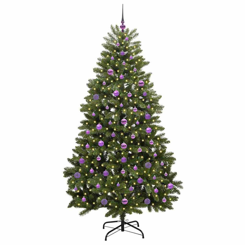Load image into Gallery viewer, Vidaxl kunstkerstboom met 300 led groen 210 cm pvc en metaal
