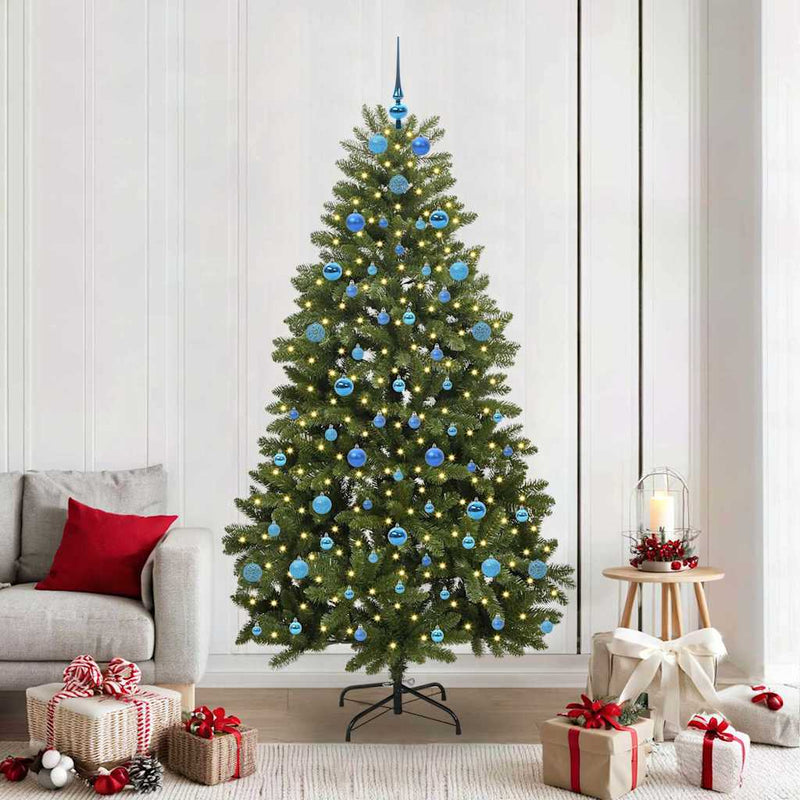Load image into Gallery viewer, Vidaxl kunstkerstboom met 300 led groen 210 cm pvc en metaal
