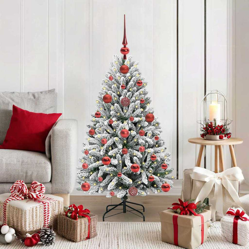 Load image into Gallery viewer, Vidaxl kunstkerstboom met 150 led groen en wit 120 cm pvc en metaal
