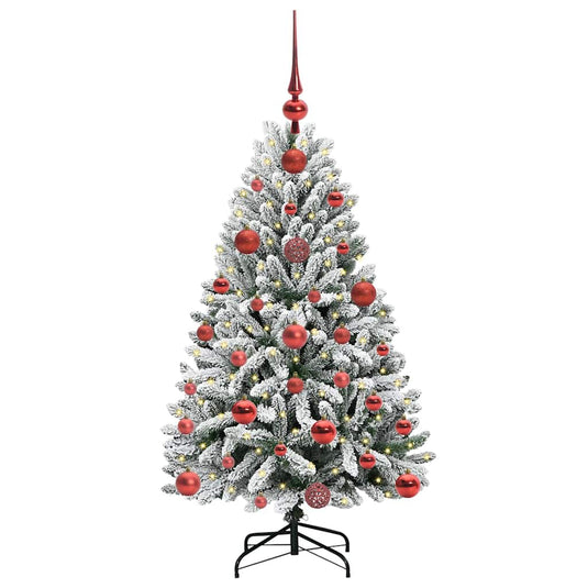 Vidaxl kunstkerstboom met 150 led groen en wit 120 cm pvc en metaal