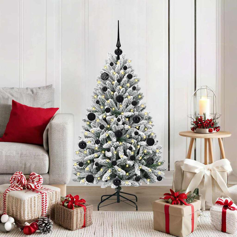 Load image into Gallery viewer, Vidaxl kunstkerstboom met 150 led groen en wit 120 cm pvc en metaal
