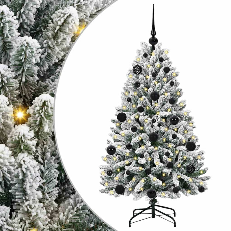 Load image into Gallery viewer, Vidaxl kunstkerstboom met 150 led groen en wit 120 cm pvc en metaal
