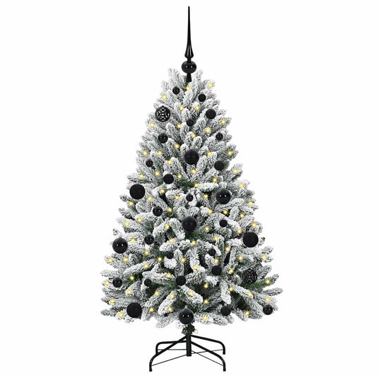 Vidaxl kunstkerstboom met 150 led groen en wit 120 cm pvc en metaal