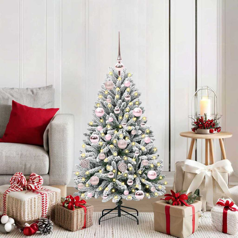 Load image into Gallery viewer, Vidaxl kunstkerstboom met 150 led groen en wit 120 cm pvc en metaal
