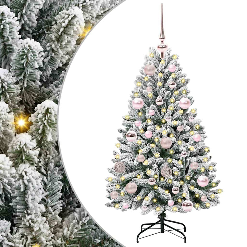 Load image into Gallery viewer, Vidaxl kunstkerstboom met 150 led groen en wit 120 cm pvc en metaal
