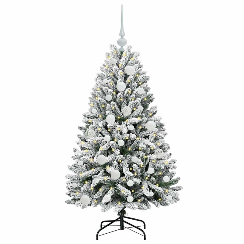 Load image into Gallery viewer, Vidaxl kunstkerstboom met 150 led groen en wit 120 cm pvc en metaal
