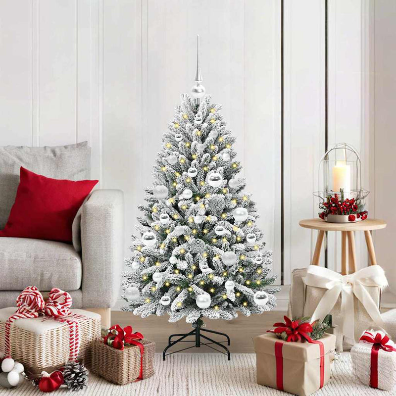 Load image into Gallery viewer, Vidaxl kunstkerstboom met 150 led groen en wit 120 cm pvc en metaal
