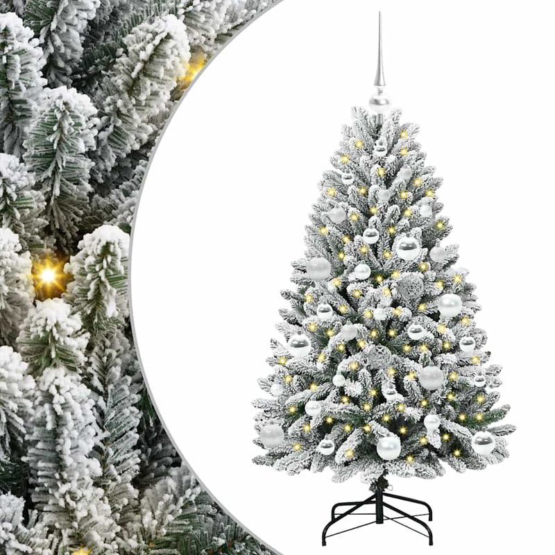 Load image into Gallery viewer, Vidaxl kunstkerstboom met 150 led groen en wit 120 cm pvc en metaal
