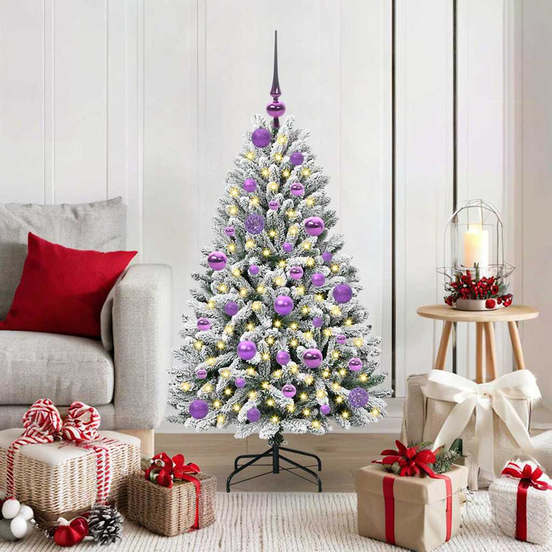 Load image into Gallery viewer, Vidaxl kunstkerstboom met 150 led groen en wit 120 cm pvc en metaal
