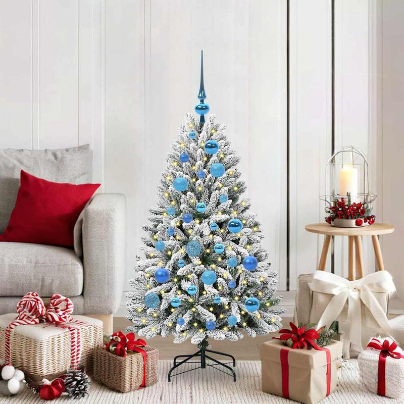Load image into Gallery viewer, Vidaxl kunstkerstboom met 150 led groen en wit 120 cm pvc en metaal

