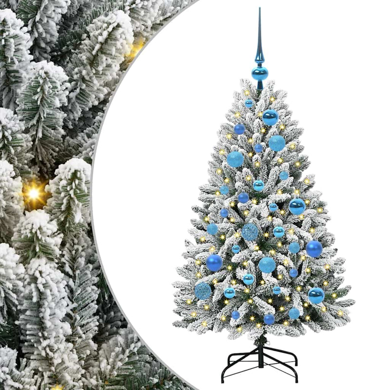 Load image into Gallery viewer, Vidaxl kunstkerstboom met 150 led groen en wit 120 cm pvc en metaal
