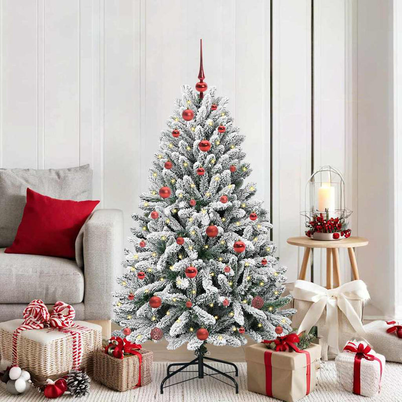 Load image into Gallery viewer, Vidaxl kunstkerstboom met 150 led groen en wit 150 cm pvc en metaal
