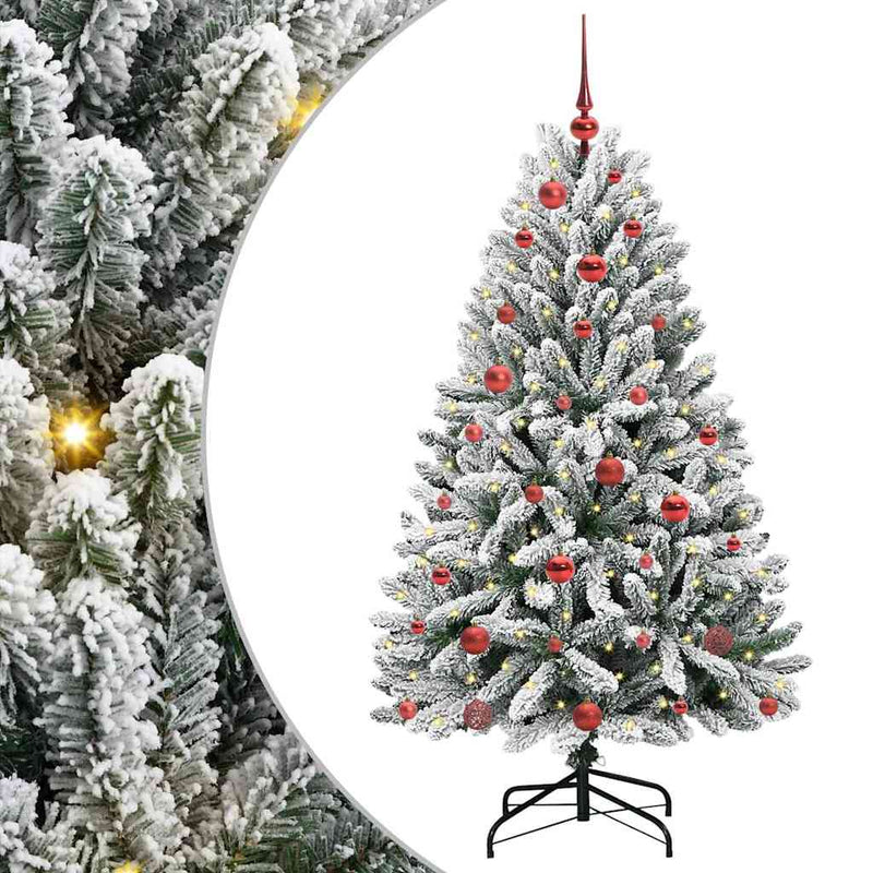 Load image into Gallery viewer, Vidaxl kunstkerstboom met 150 led groen en wit 150 cm pvc en metaal
