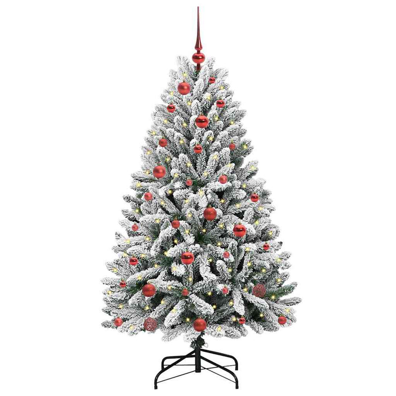 Load image into Gallery viewer, Vidaxl kunstkerstboom met 150 led groen en wit 150 cm pvc en metaal
