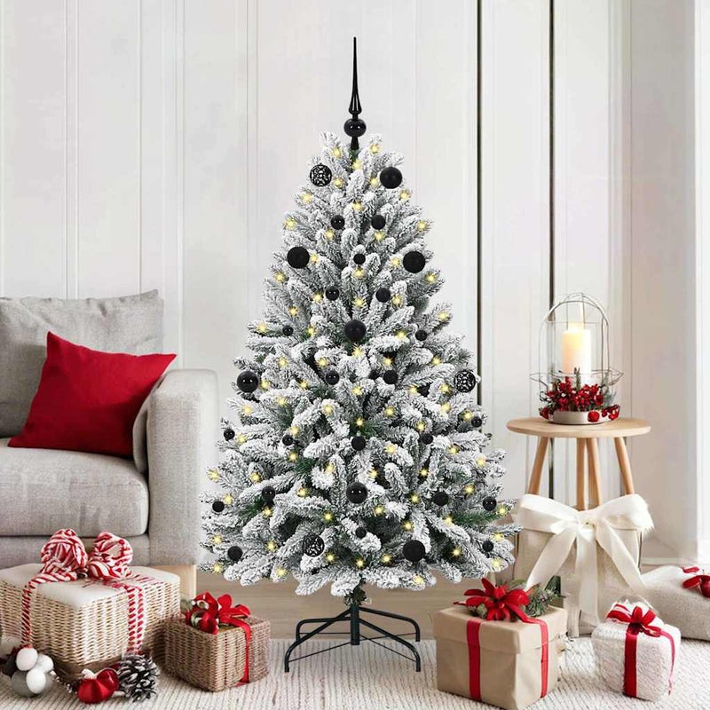 Load image into Gallery viewer, Vidaxl kunstkerstboom met 150 led groen en wit 150 cm pvc en metaal
