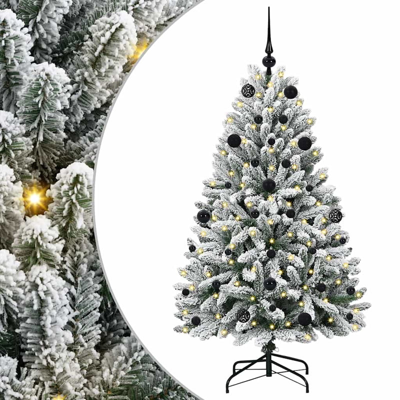 Load image into Gallery viewer, Vidaxl kunstkerstboom met 150 led groen en wit 150 cm pvc en metaal
