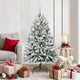 Vidaxl kunstkerstboom met 150 led groen en wit 150 cm pvc en metaal