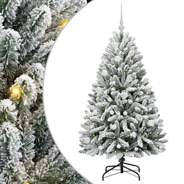 Vidaxl kunstkerstboom met 150 led groen en wit 150 cm pvc en metaal