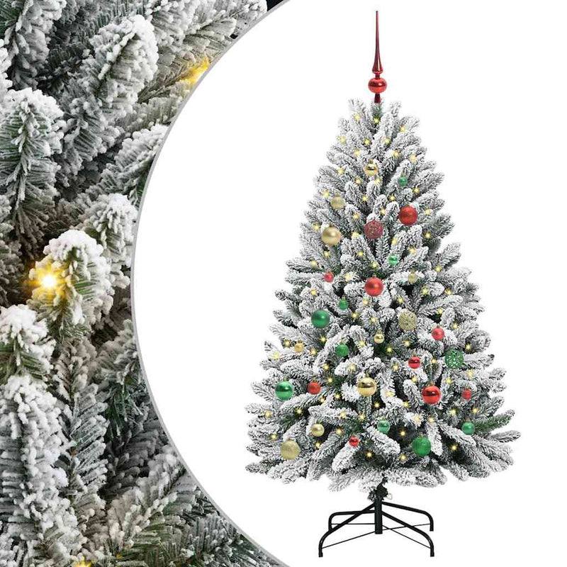 Load image into Gallery viewer, Vidaxl kunstkerstboom met 150 led groen en wit 150 cm pvc en metaal
