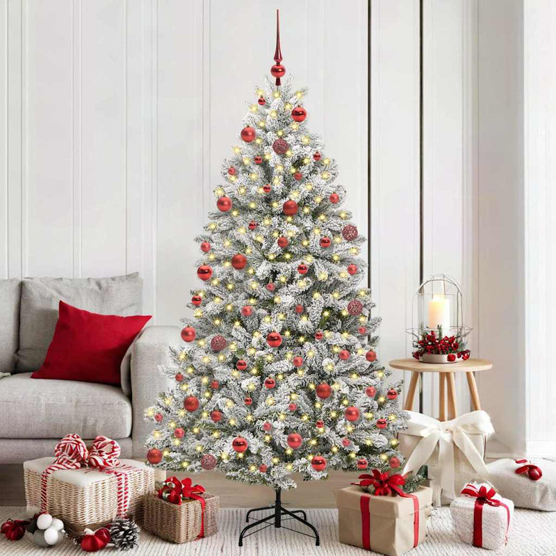 Load image into Gallery viewer, Vidaxl kunstkerstboom met 300 led groen en wit 180 cm pvc en metaal
