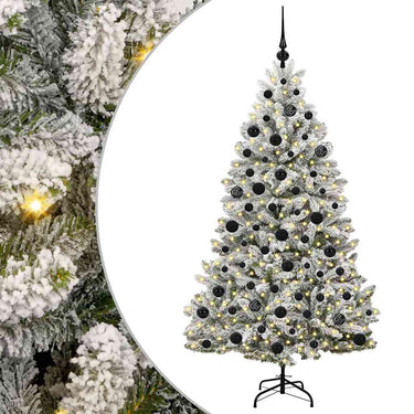 Vidaxl kunstkerstboom met 300 led groen en wit 180 cm pvc en metaal