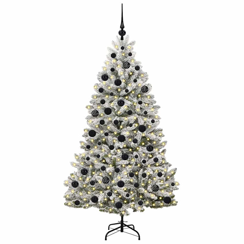 Load image into Gallery viewer, Vidaxl kunstkerstboom met 300 led groen en wit 180 cm pvc en metaal
