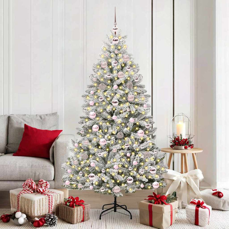 Load image into Gallery viewer, Vidaxl kunstkerstboom met 300 led groen en wit 180 cm pvc en metaal
