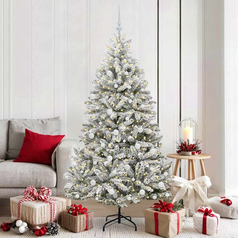 Load image into Gallery viewer, Vidaxl kunstkerstboom met 300 led groen en wit 180 cm pvc en metaal
