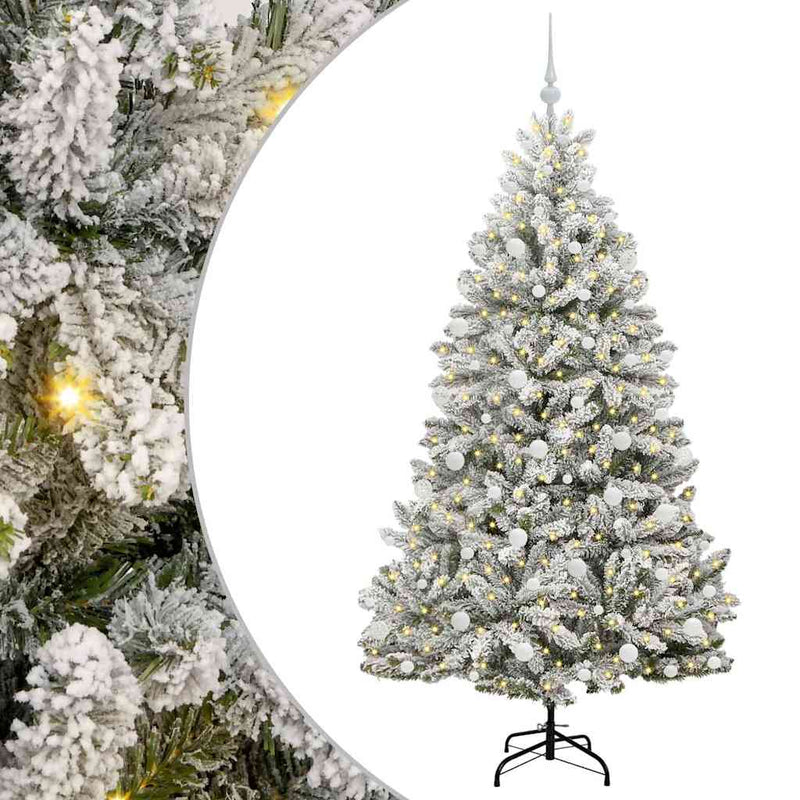 Load image into Gallery viewer, Vidaxl kunstkerstboom met 300 led groen en wit 180 cm pvc en metaal
