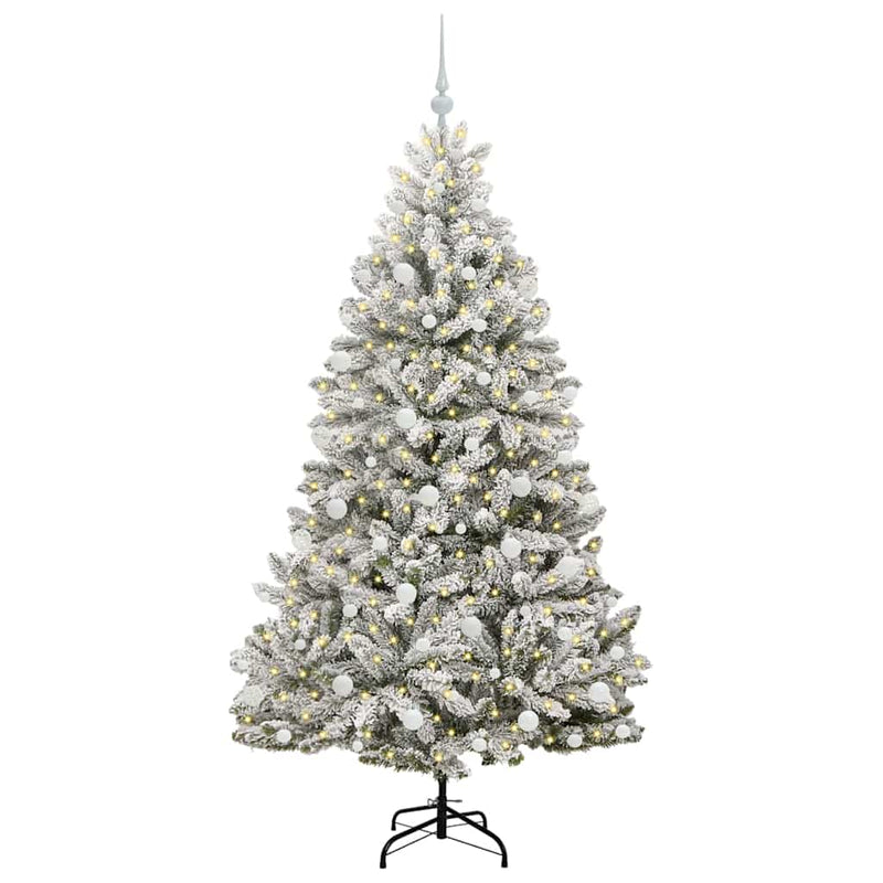 Load image into Gallery viewer, Vidaxl kunstkerstboom met 300 led groen en wit 180 cm pvc en metaal
