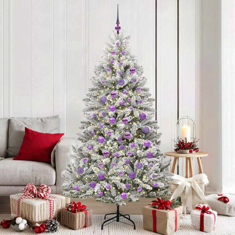 Load image into Gallery viewer, Vidaxl kunstkerstboom met 300 led groen en wit 180 cm pvc en metaal
