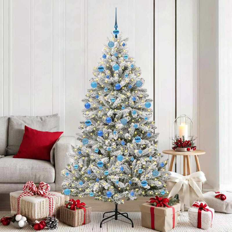 Load image into Gallery viewer, Vidaxl kunstkerstboom met 300 led groen en wit 180 cm pvc en metaal
