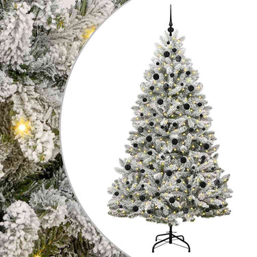 Vidaxl kunstkerstboom met 300 led groen en wit 210 cm pvc en metaal