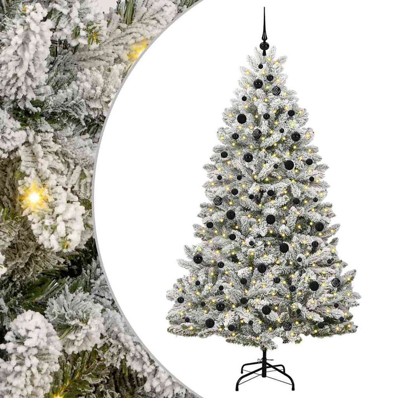 Load image into Gallery viewer, Vidaxl kunstkerstboom met 300 led groen en wit 210 cm pvc en metaal

