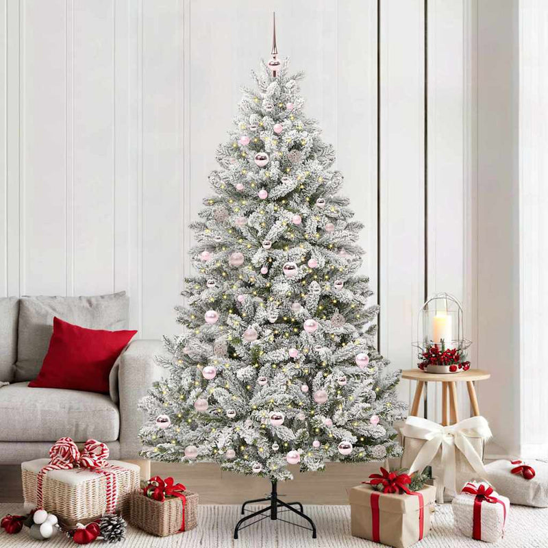 Load image into Gallery viewer, Vidaxl kunstkerstboom met 300 led groen en wit 210 cm pvc en metaal
