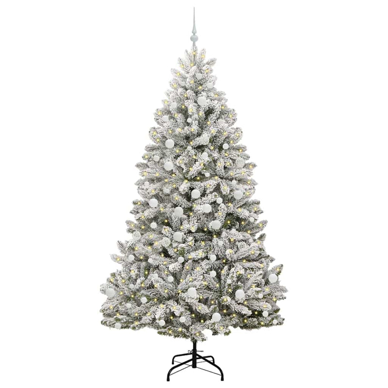 Load image into Gallery viewer, Vidaxl kunstkerstboom met 300 led groen en wit 210 cm pvc en metaal
