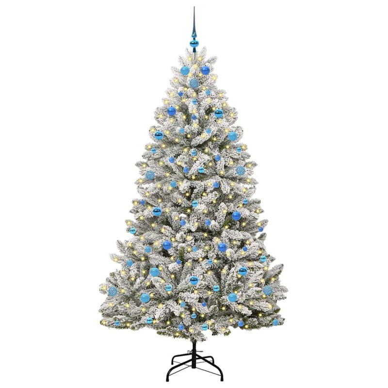 Load image into Gallery viewer, Vidaxl kunstkerstboom met 300 led groen en wit 210 cm pvc en metaal
