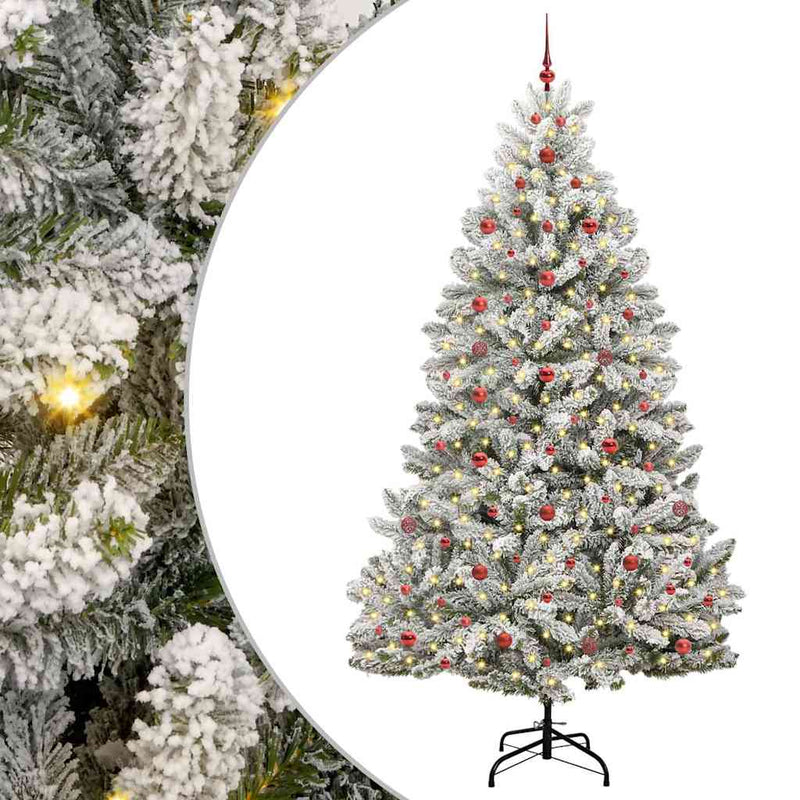 Load image into Gallery viewer, Vidaxl kunstkerstboom met 300 led groen en wit 240 cm pvc en metaal

