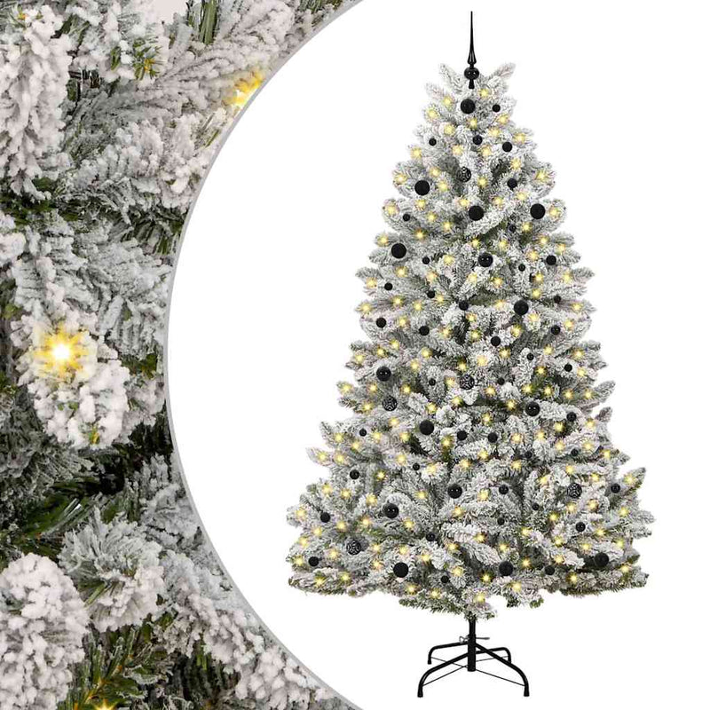 Load image into Gallery viewer, Vidaxl kunstkerstboom met 300 led groen en wit 240 cm pvc en metaal
