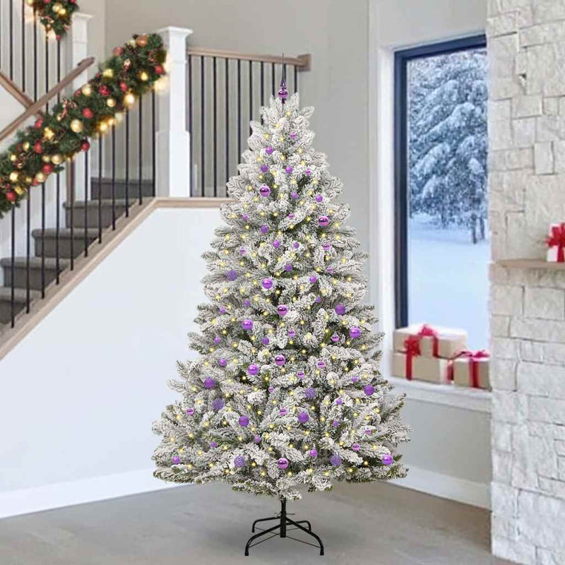 Load image into Gallery viewer, Vidaxl kunstkerstboom met 300 led groen en wit 240 cm pvc en metaal
