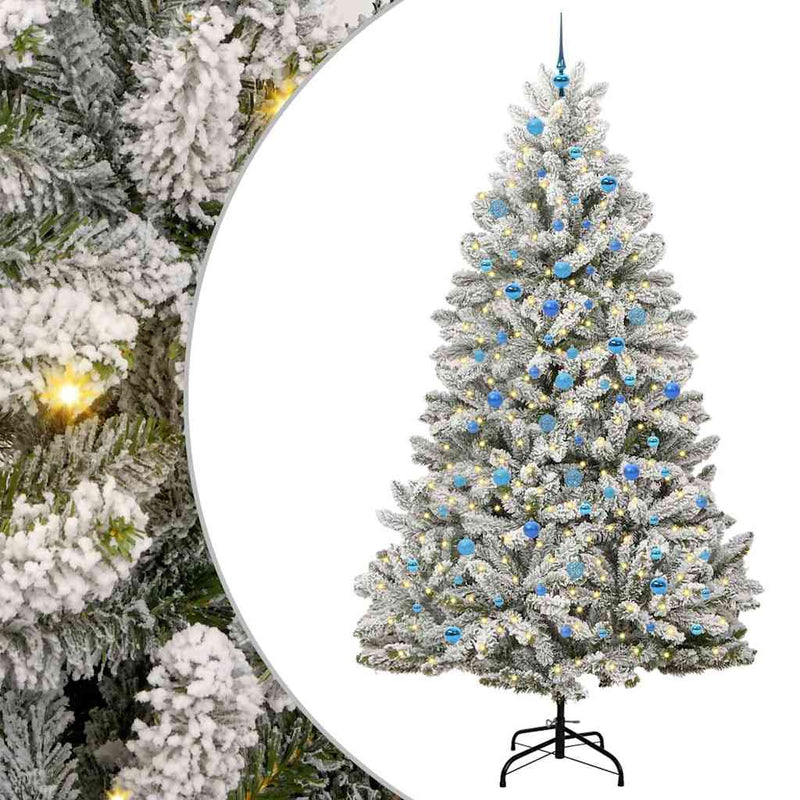 Load image into Gallery viewer, Vidaxl kunstkerstboom met 300 led groen en wit 240 cm pvc en metaal

