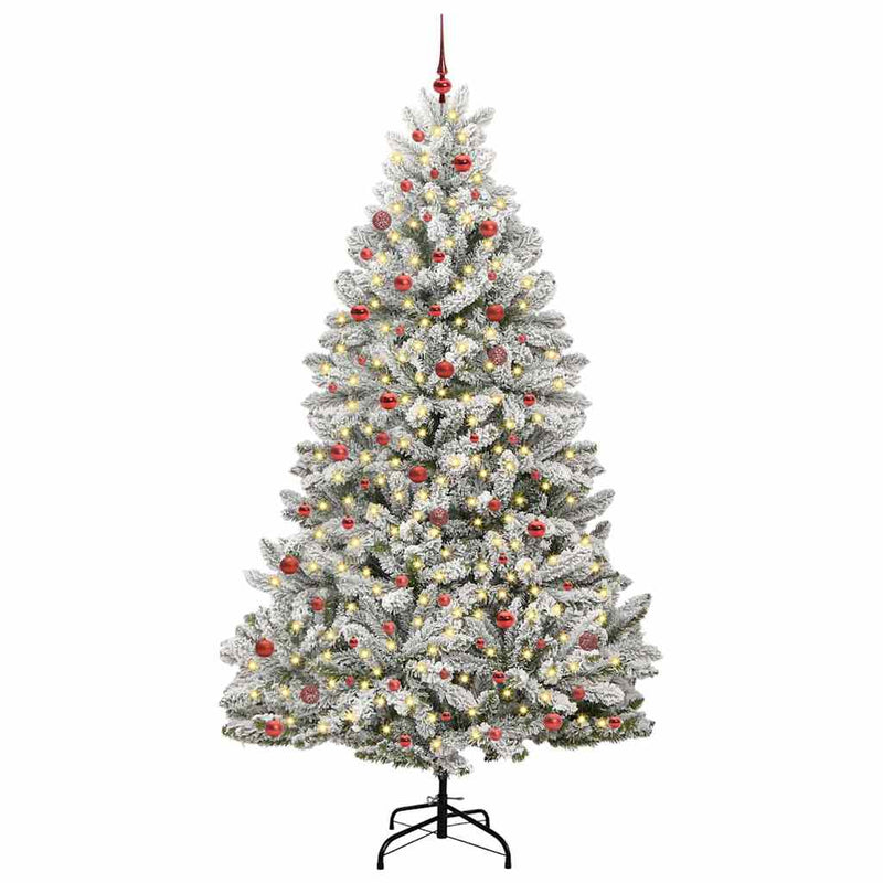 Load image into Gallery viewer, Vidaxl kunstkerstboom met 300 led groen en wit 270 cm pvc en metaal
