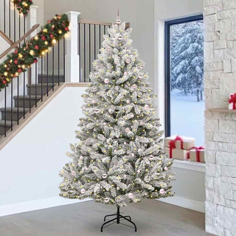 Load image into Gallery viewer, Vidaxl kunstkerstboom met 300 led groen en wit 270 cm pvc en metaal
