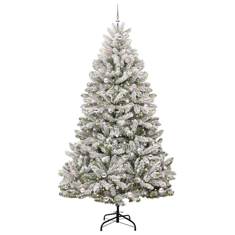 Load image into Gallery viewer, Vidaxl kunstkerstboom met 300 led groen en wit 270 cm pvc en metaal
